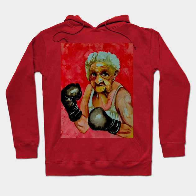 The lady boxer Hoodie by The artist of light in the darkness 